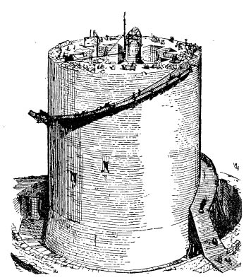 Спиральная наклонная поверхность при постройке круглой башни